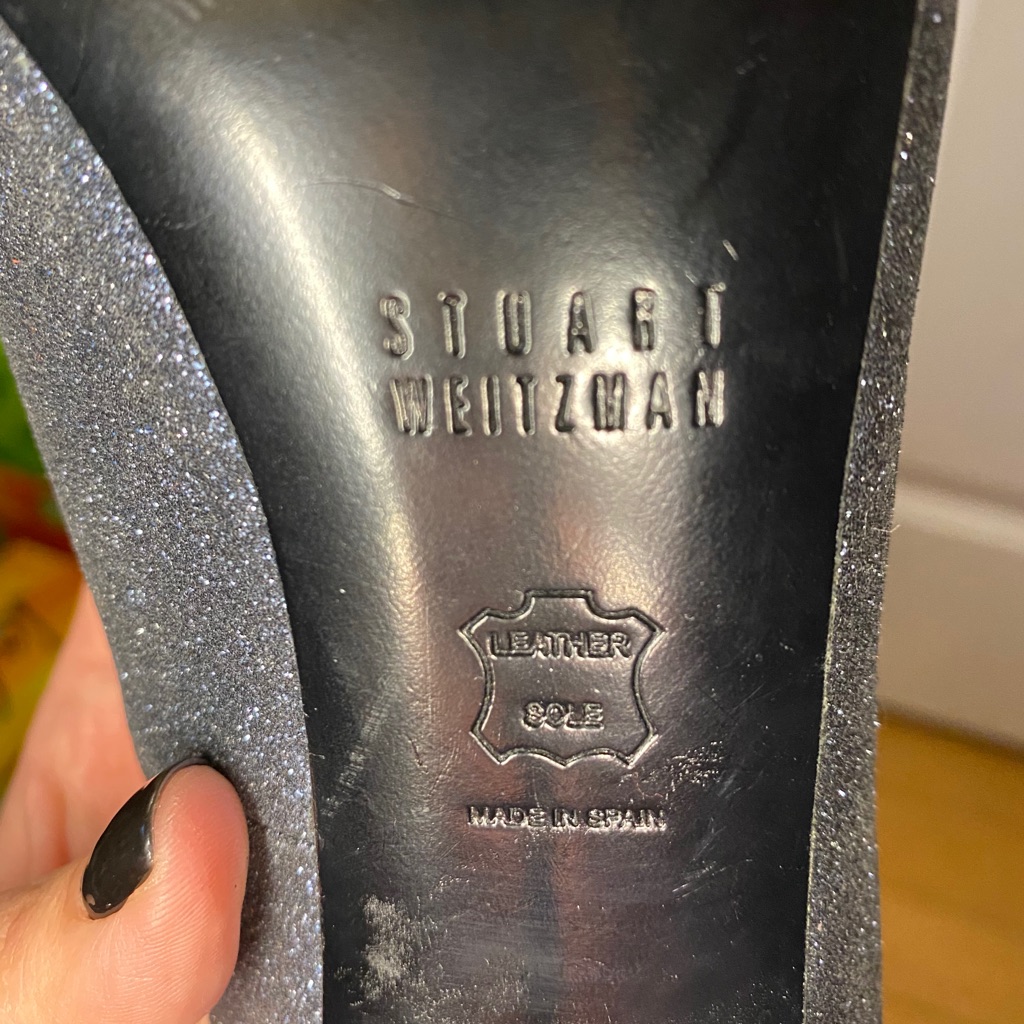 Stuart Weitzman Sz 10 Sparkly Navy Stilettos